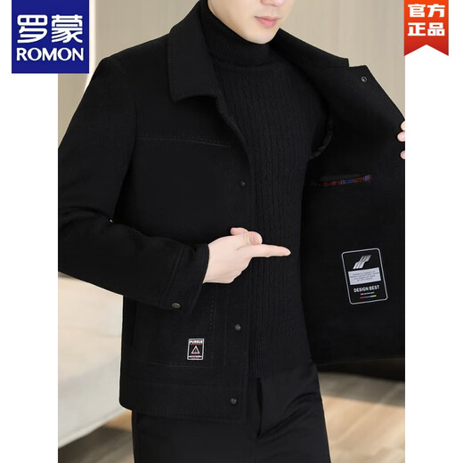 Veste en laine de laine Romon Courte à double côte à double face 2025 Automne et hiver Nouvel hommes épaissis en tweed N2308 AUTOPORABLE DOWN DOWN LIGNEM