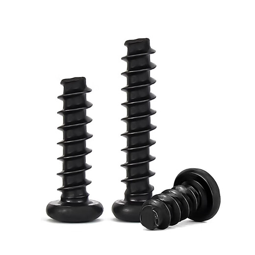 Jinchao PB hard iron carbon steel black round head cross flat tail self-tapping screw pan head small screw M1-M3M5mm M1*2 (1000 pieces)