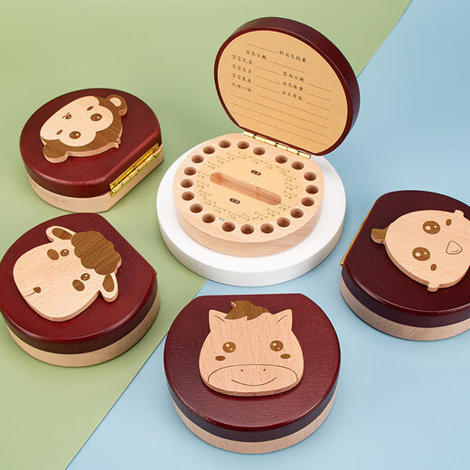 Lebende kleine Zähne Aufbewahrungsbox Zähne Kollektion Memorial Box Zähnekasten Laubzähte Sammlung Kinder Antioxidation Kinder Sammlung Box Laubzähte Gedenkbox Nanyu Zwei-Farben [Girl's Style]
