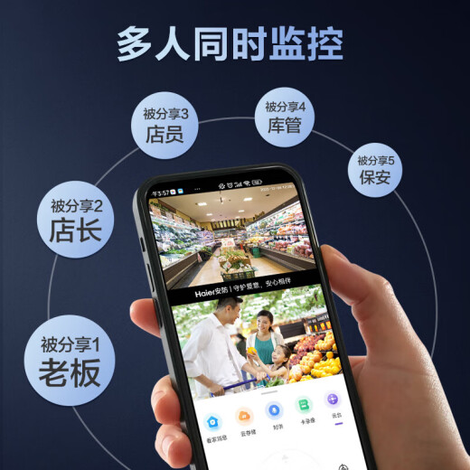 海尔（Haier）4G高清监控摄像头室外防水监控器360度无死角带夜视全景语音农村室外高清wifi户外防水旋转球机