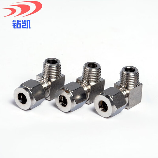 Zuankai 304 stainless steel right angle ferrule terminal pipe joint NPT/ZG thread 90 degree elbow elbow instrument pipe joint ZG1/4-10MM