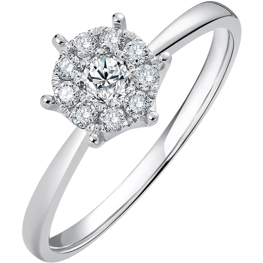 Saturday Fortune diamond ring for female proposal carat effect KGDB020959 Total 23 points 10 points main diamond No. 12 birthday gift