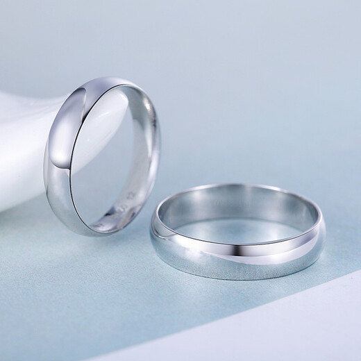 Hi Diamond PT950 platinum ring, couple ring, engagement ring, men's and women's ring, wedding ring, simple smooth plain gold ring, No. 12, about 3.52g