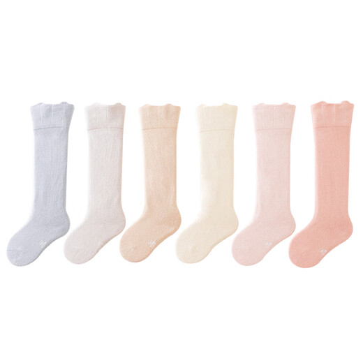 Nanlu 3 pairs of autumn and winter pure cotton newborn baby stockings boneless loose mouth high socks baby over-the-knee cotton socks solid color 2079 baby boy 3 pairs S recommended 0-6 months