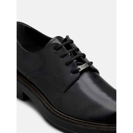 TOD S End of Season Special Official Men's Leather Lace-Up Shoes Business Casual Commuting Leather Shoes Men's Shoes Black 43