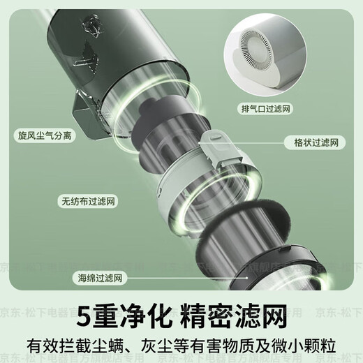 Panasonic (Panasonic) National Subsidy Mite Remover Bed Baby Cat and Dog Hair Suction and Mite Removal Ultraviolet Sterilization and Dehumidification Dual Motors Small Size Large Suction Group Purchase Gift MC-DC5G