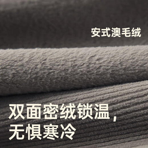 Anzhiban JuhaoSleep Couple Pajamas Warm Australian Plush Casual Solid Color Loose Long Sleeve Women's Home Clothes Can Be Weared Outside Xianchun Green (Male) L