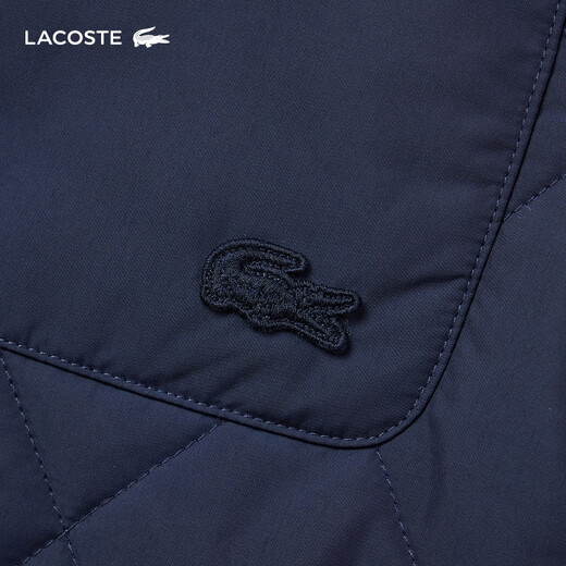 LACOSTE French crocodile men's fashionable and versatile solid color warm lapel cotton jacket | BH0689 166/Navy Blue S 48