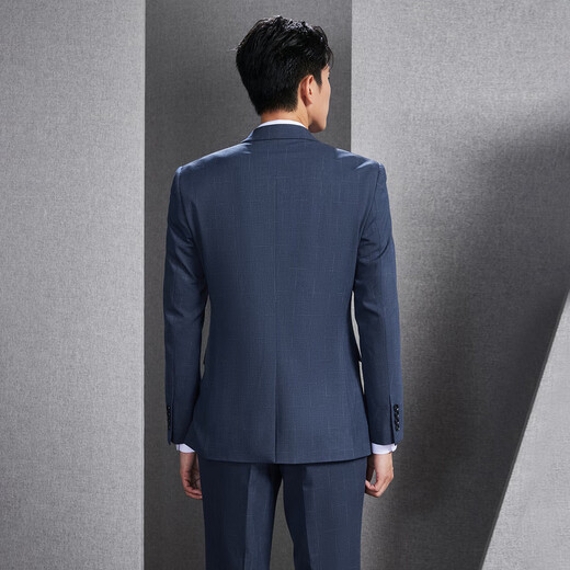 Heilan House suit men's 25 new light business classic flat lapel suit Western men's spring and autumn HTXAW3W009A blue gray plaid 14 (suit + vest + trousers) 185/104B 52B recommended 170~180Jin Jin equals 0.5 kg
