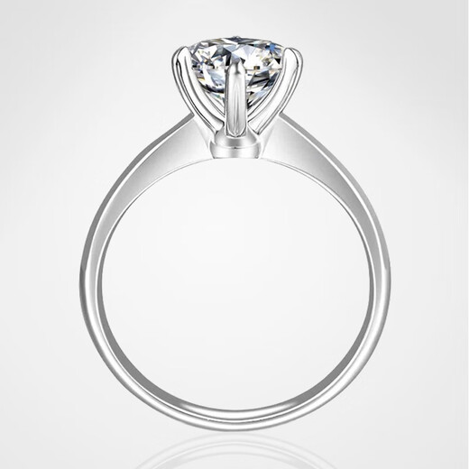 AVHE platinum white ring for wedding couple. Artificially cultivated diamond carat set wedding gift for girlfriend Qixi Festival. Platinum four-claw diamond ring-1 carat D color/VVS 9-20 circle can be noted.