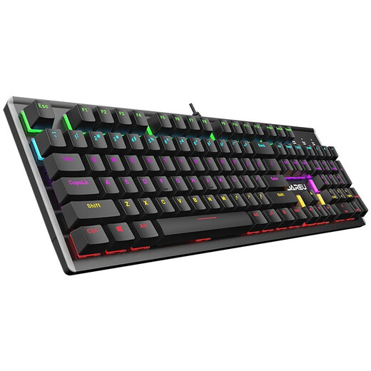 Daryou LK165 Solid Color Mechanical Keyboard Home Office E-Sports Game Internet Cafe Internet Cafe Laptop Desktop Computer Wired USB Mixed Light Game Mechanical Keyboard LK165 White Silver (Single Light) Red Axis