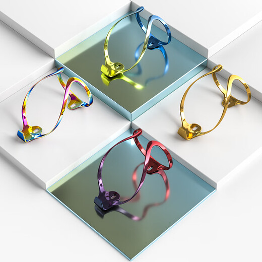 Enlee bicycle water bottle holder, mountain road bike ultra-light aluminum water bottle holder, bicycle outdoor riding gradient color water cup holder, cycling equipment accessories, U style gold (with screws)