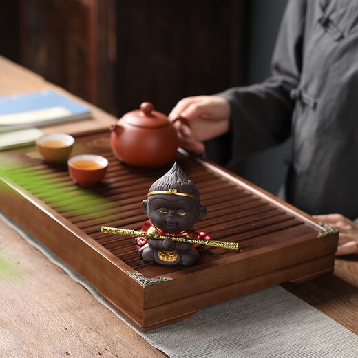 Yuxuan Purple Clay Tea Pet Handmade Monkey King Monkey King Personalized Creativity Can Raise Tea Art Tea Play Car Ornament Monkey King Youran--With Golden Hoop