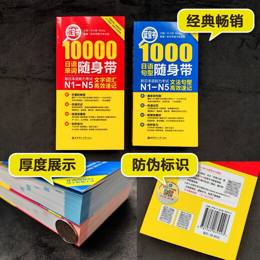 Japanese Red and Blue Book Series Red Book and Blue Book to take with you for efficient shorthand New Japanese Language Proficiency Test N1-N5 vocabulary 10,000 words + grammar and grammar 1,000 sentence patterns (set of 2 volumes)
