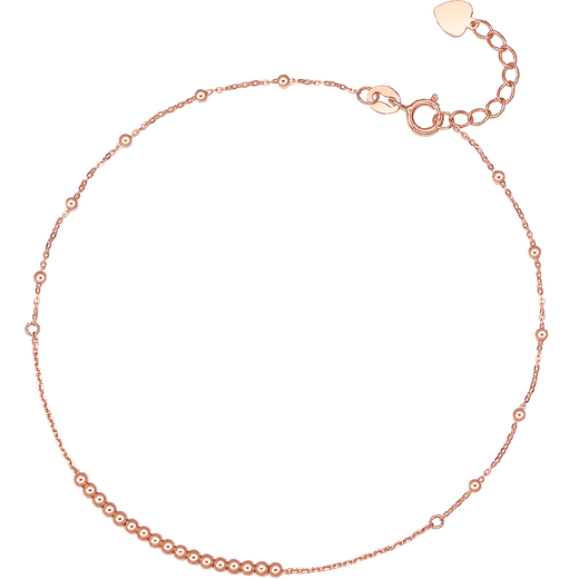 Saturday Fuhong 18K gold simple round bead K gold anklet for women birthday gift C088914 21+2cm
