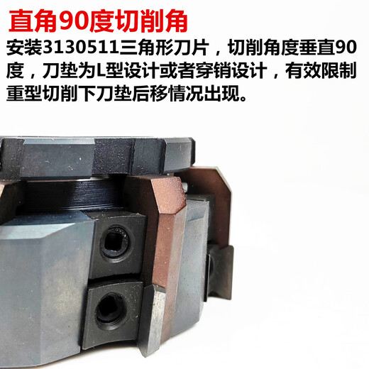 XMSJ定制可转位90度直角重型铣刀盘ZMB 100 125 160 90度刀垫式刀盘 ZMB12590度-6刃-40孔刀盘 KX