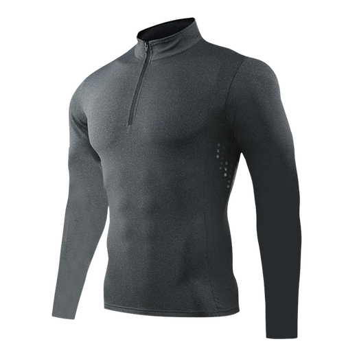 Lutielang fitness clothing men's long-sleeved quick-drying tights training elastic sweat-absorbent basketball running compression clothing personal trainer black S/160-165