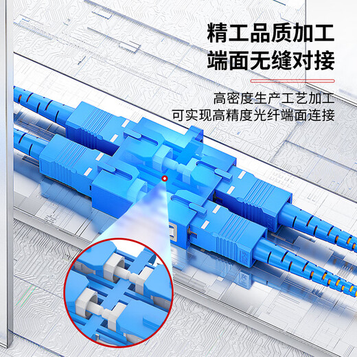 安普康（AMPCOM）光纤适配器SC-SC单工UPC无耳 电信级单模光纤跳线束状尾纤 光缆耦合器连接器面板 AMU1SM2SC012