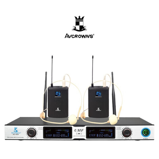 AVCROWNS皇冠AC-826一拖二会议头戴领夹手持无线麦克风户外高端会议 AC-826双手持
