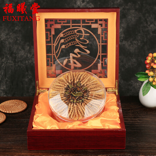 福曦堂 西藏 那曲虫草冬虫夏草 高海拔西藏冬虫夏草那曲冬虫夏草 6根/克礼盒 内装40克那曲冬虫夏草