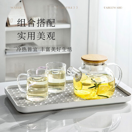 YIHUTEA teapot glass teapot filtered high borosilicate thickened high temperature resistant household hospitality kettle single pot green tea teapot can be used as a cold kettle or boiling teapot 1000ml