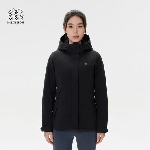 KOLON SPORT可隆户外运动女子防水透湿耐磨可拆卸轻量连帽羽绒服