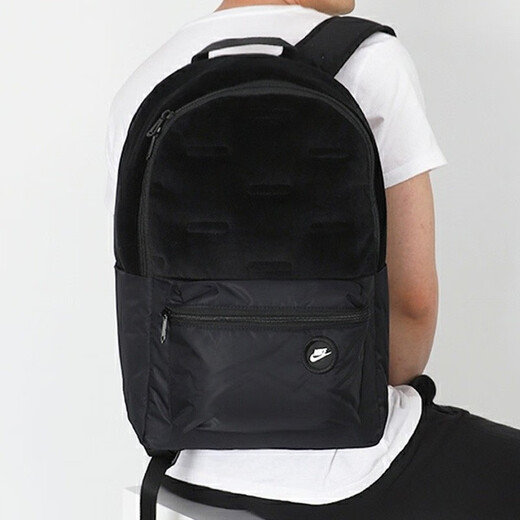 Nike (Nike) Männer und Frauen Rucksack Samt Logo Logo Logo Modestudent Schoolbag Computerbeutel Rucksack DB3892-010 Schwarz DB3892-010 Single Size