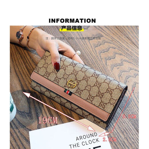 Ji Shizhe (Gievszhe) Kupplungsbeutel Frauen Brieftasche Lange neue Top -Layer -Coupon -Gutschein -Brieftasche 520 Valentinstag Geburtstagsgeschenk [Modepulver] Spot am selben Tag exquisite Geschenkbox