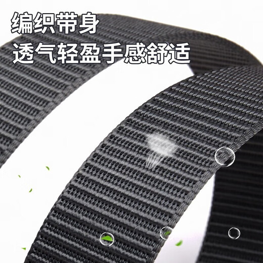 罗蒙帆布皮带男士自动扣编织战术腰带青年户外休闲简约百搭潮牛仔裤带 黑色款