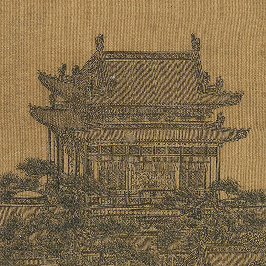 Yuanxia Yong Yellow Crane Tower Picture Ancient Landscape Scroll Famous Paintings Replica Antique Paintings Decorative Hanging Paintings Yuan Ni Zanjun Stone Ancient Rail 12134 40X52 cm (spraying painting heart size) Mounted milky white vertical scroll (Xuanxiu