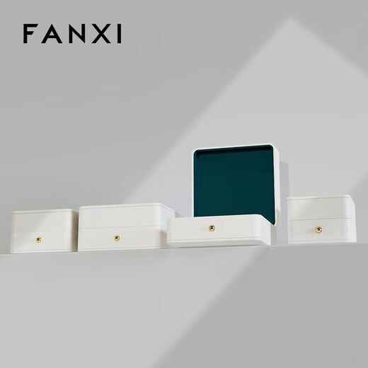 凡西FANXI首饰盒PU皮绒面内饰戒指盒耳饰项链手镯收纳盒饰品礼盒 大项链盒-H16805