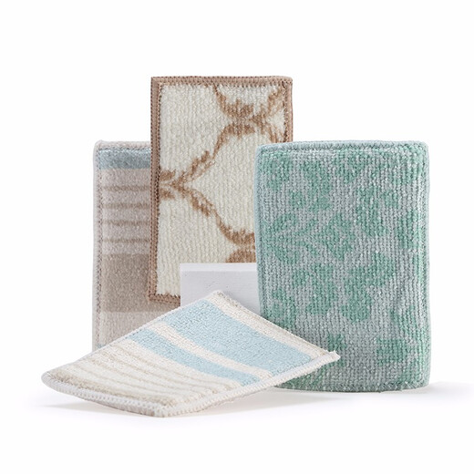 BEARFAMILY multi-purpose absorbent sponge, dishwashing sponge, teacup brush, white shoe cleaning tool, 5-piece quantity pack (random colors)