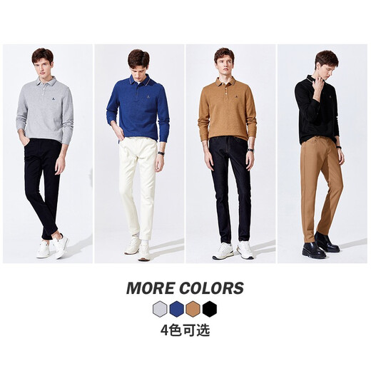 Navigare Italian dinghy pure cotton long-sleeved POLO shirt for men in autumn machine washable bottoming shirt simple stretch long T-shirt black L /50