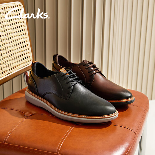 Clarks Brandin -Serie Herrenschuhe Leicht gepolsterte geschäftliche geschäftliche formale Lederschuhe Klassiker Retro Derby Schuhe Schwarz 261793827 42