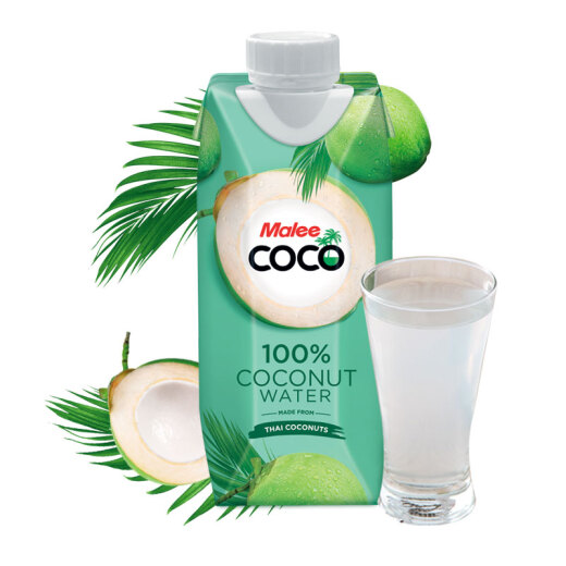 Malee Marie 100% additive-free rich electrolyte NFC original coconut fruit juice drink 330ml*6 bottles
