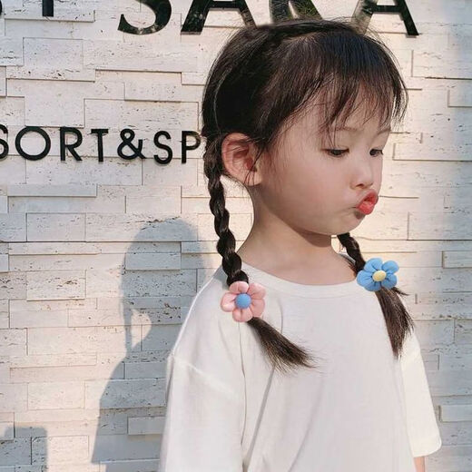 Towel ring, children's hair rope, hair tie, hair tie, girl's hair tie, hair tie, girl's ponytail, rubber band, flowers, bows, 12 pieces in total