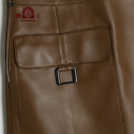Beast King genuine leather skirt for women's sheepskin short skirt autumn and winter genuine leather skirt hip skirt sexy fashionable Haining leather skirt skirt coffee 38