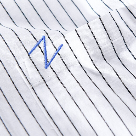构致（GLOY&ZENITH）夏季纯棉衬衫男短袖条纹青年休闲时尚百搭衬衣男清新文艺男装上衣 9740白色 XL（125-145斤）