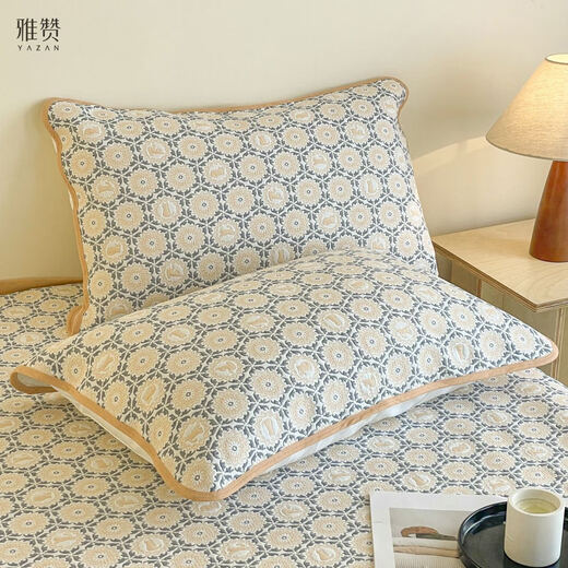 Yazan's new six-layer pure cotton gauze soft mat newborn baby bedding set innocence series flower cat 220*240cm extra large double sheet