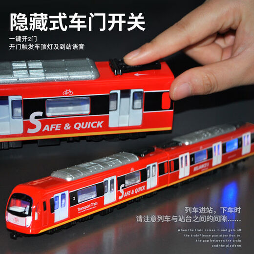 XQ Hochgeschwindigkeits-Schiene-Spielzeug für Kinder-U-Bahn-Spielzeuge mit Elektrikmodell und leichte Fernbedienung Magnetisch intelligenter Sprachlegierung Subway-Green 2 Abschnitte [mit dreidimensionaler Strecke]