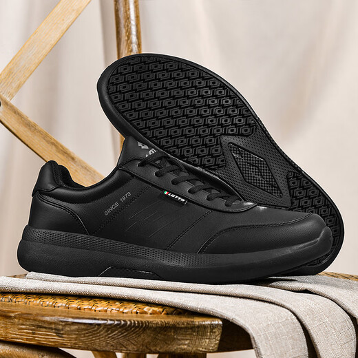 LOTTO golf casual shoes men's leather non-slip sports outdoor casual white shoes 8831P black 42