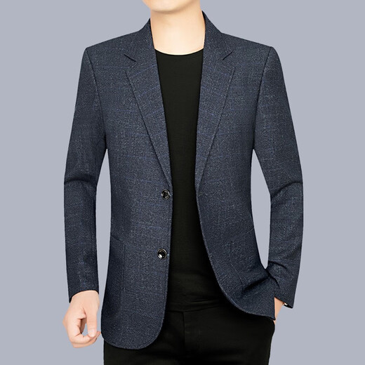 Denton Hepburn 2025 spring and autumn new plaid suit men's business casual suit middle-aged dad single suit men's jacket gray XL 180