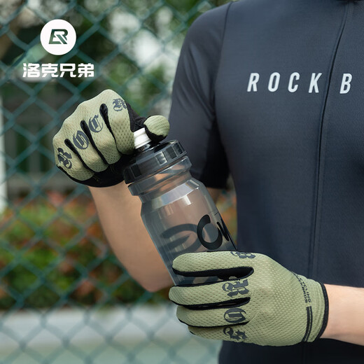Rock Brothers Cycling Gants Full Finger Highway Glants Mountain Gants Long Finger Men et Femmes Spring and Summer Screen Screen Gants Black M