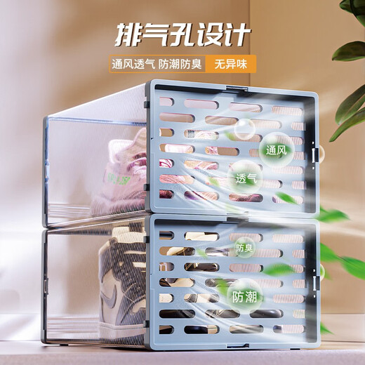 Nature House Shoe Box Storage Box Transparent Thickened Shoe Cabinet Drawer-Type Folding Indoor Dustproof Household Doorway Space-Saving Artifact 6 Pack Can be Installed Within 45 Sizes Environmentally Friendly and No Odor
