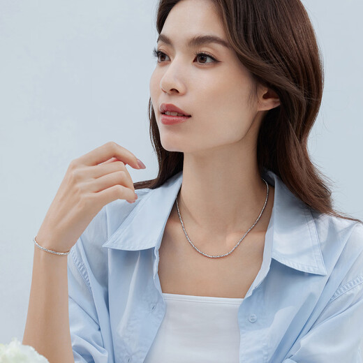 Lukfook Jewelry Platinum Necklace Abacus Beads Platinum 950 Clavicle Chain Price Approximately 16.62g