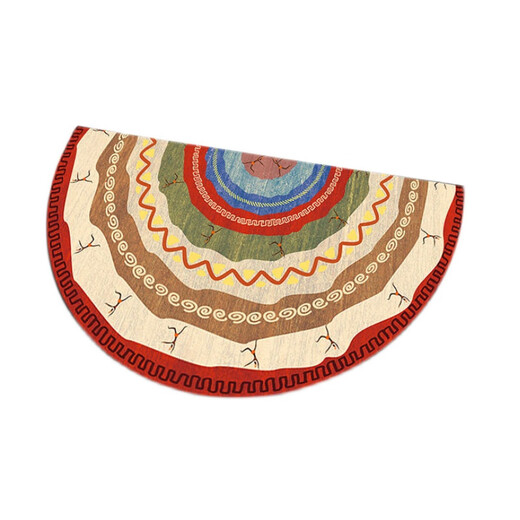 Ruiba halbrunde Türmatten und Fußmatten im europäischen Stil für den Ein- und Ausgang, rutschfeste Schlafzimmertür-Fußmatten für das Arbeitszimmer, Foyermatten, Eingangshalle im europäischen Stil, Halbkreis-01 Paar 45 * 90 cm Halbkreis