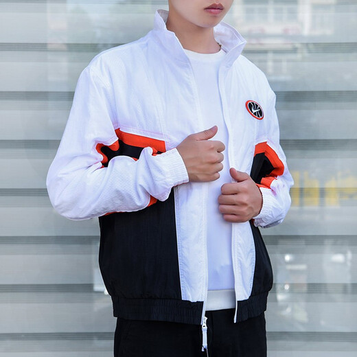 耐克（NIKE）新款外套男装夏季时尚复古大Logo运动服休闲连帽针织开衫夹克AR30 AV9756-100梭织防风立领  S