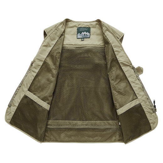 JP Spring, summer and autumn thin men's vest multi-pocket quick-drying mountaineering photography jacket 9898 9898 khaki XL (suitable for 140 Jin [Jin equals 0.5 kg]-155 Jin [Jin equals 0.5 kg])