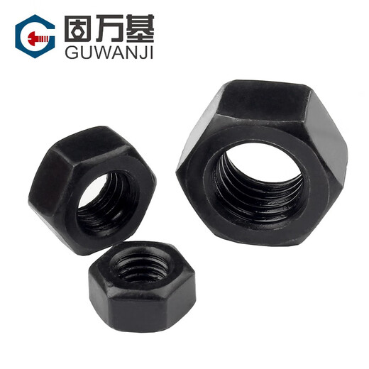 Guwanji grade 8.8 hexagonal nut, grade 12.9 blackened hexagonal nut cap, high strength screw nut, nut set M3 200 pieces, grade 8 blackened