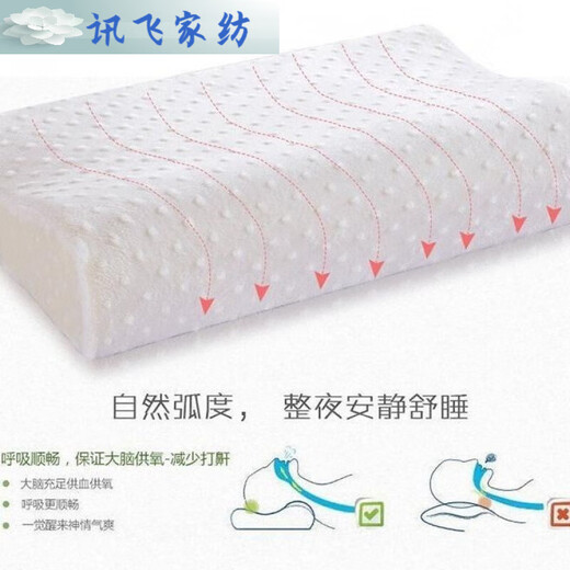 Qiao Shuka Silicone Adult Pillow Sky Memory Foam Pillow Slow Rebound Single Sleep Cervical Pillow Core Plus Pillowcase Pillow 30*50.cm Pillow Core + Pillowcase Upgraded Blue